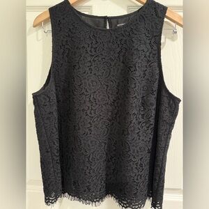 Banana Republic Black Lace Sleeveless Blouse Layer Closet Staple